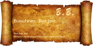 Buschner Borisz névjegykártya